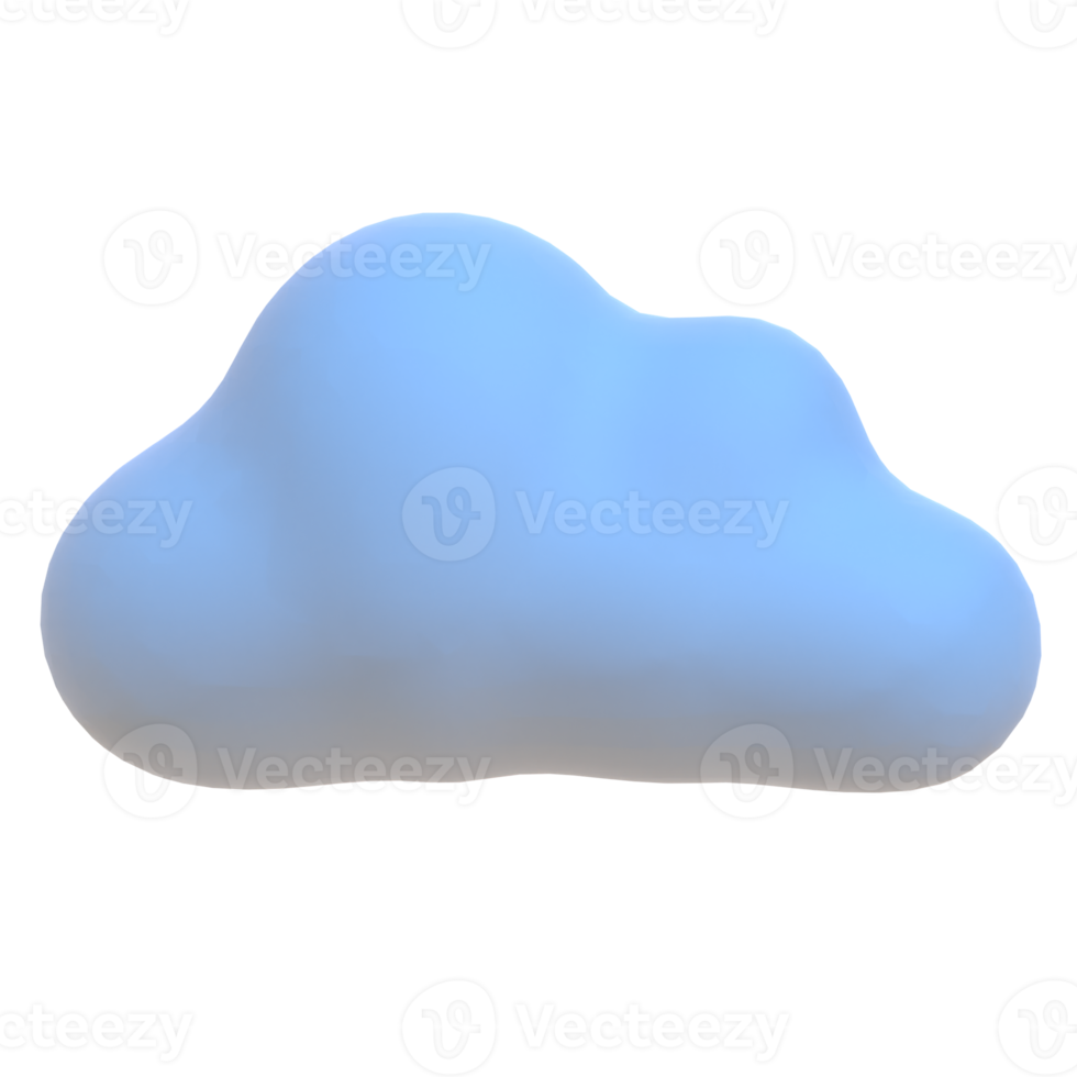 Cloudy in 3d render for graphic asset web presentation or other png