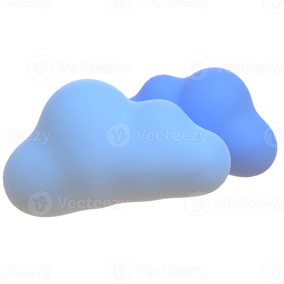 Cloudy in 3d render for graphic asset web presentation or other png