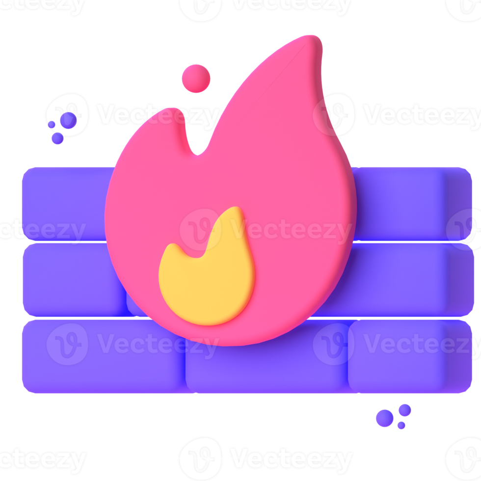 cortafuegos en render 3d para presentación web de activos gráficos u otros png