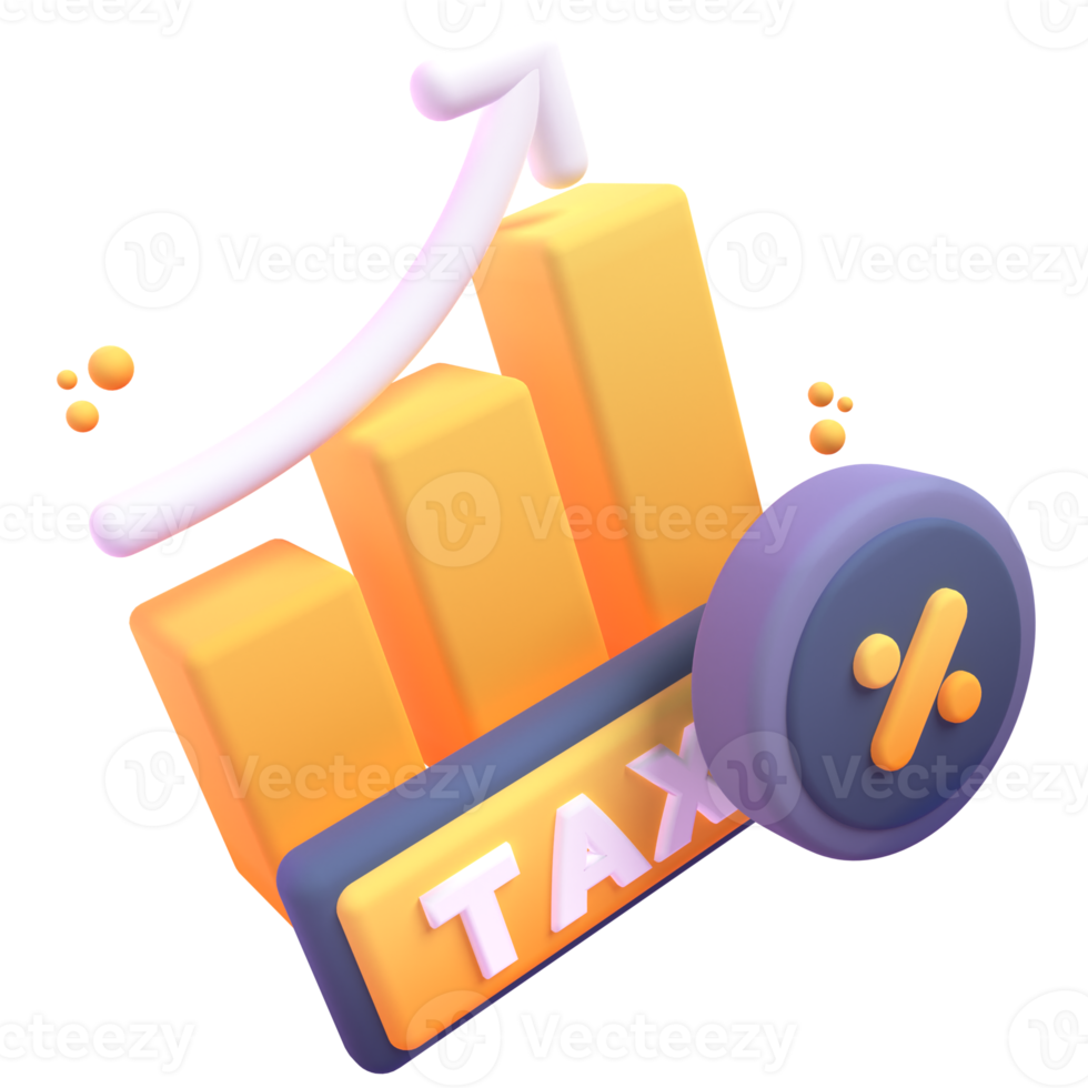 Graph Tax in 3d render for graphic asset web presentation or other png