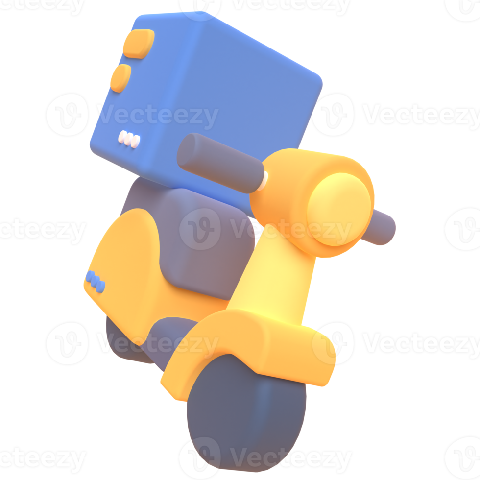 Motocycles Delivery in 3d render for graphic asset web presentation or other png
