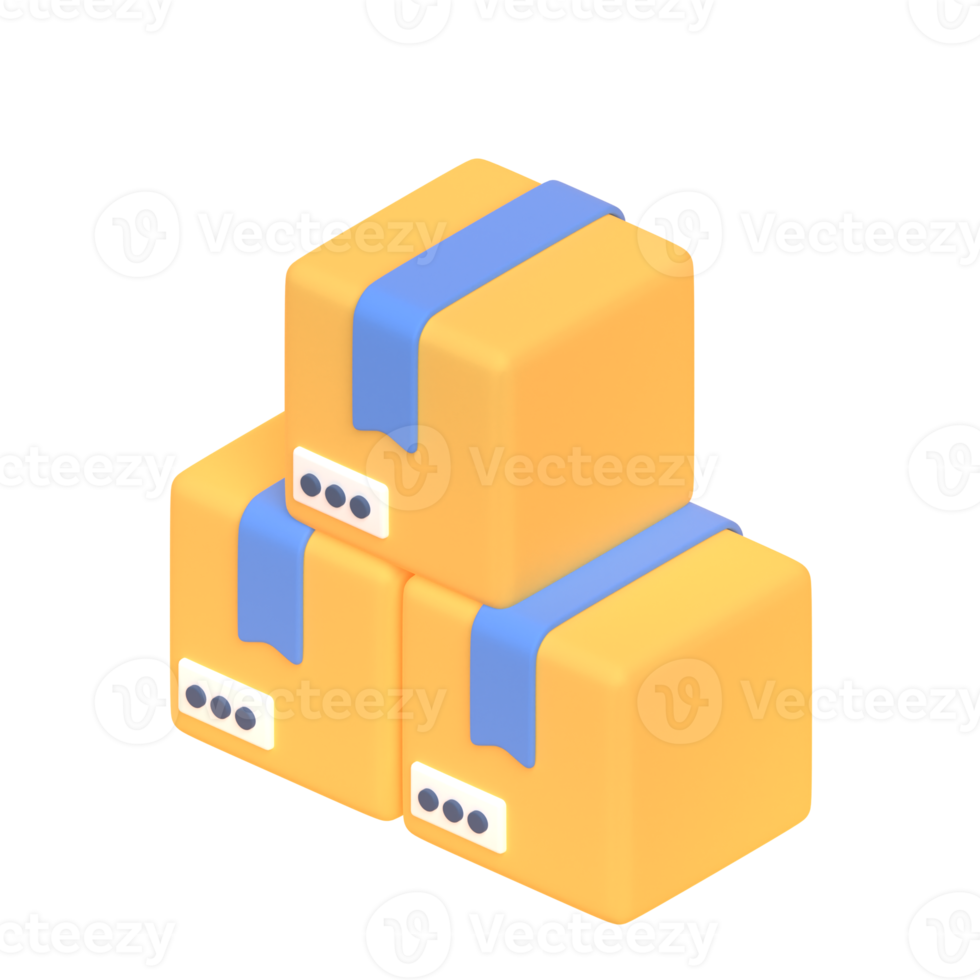 Package in 3d render for graphic asset web presentation or other png