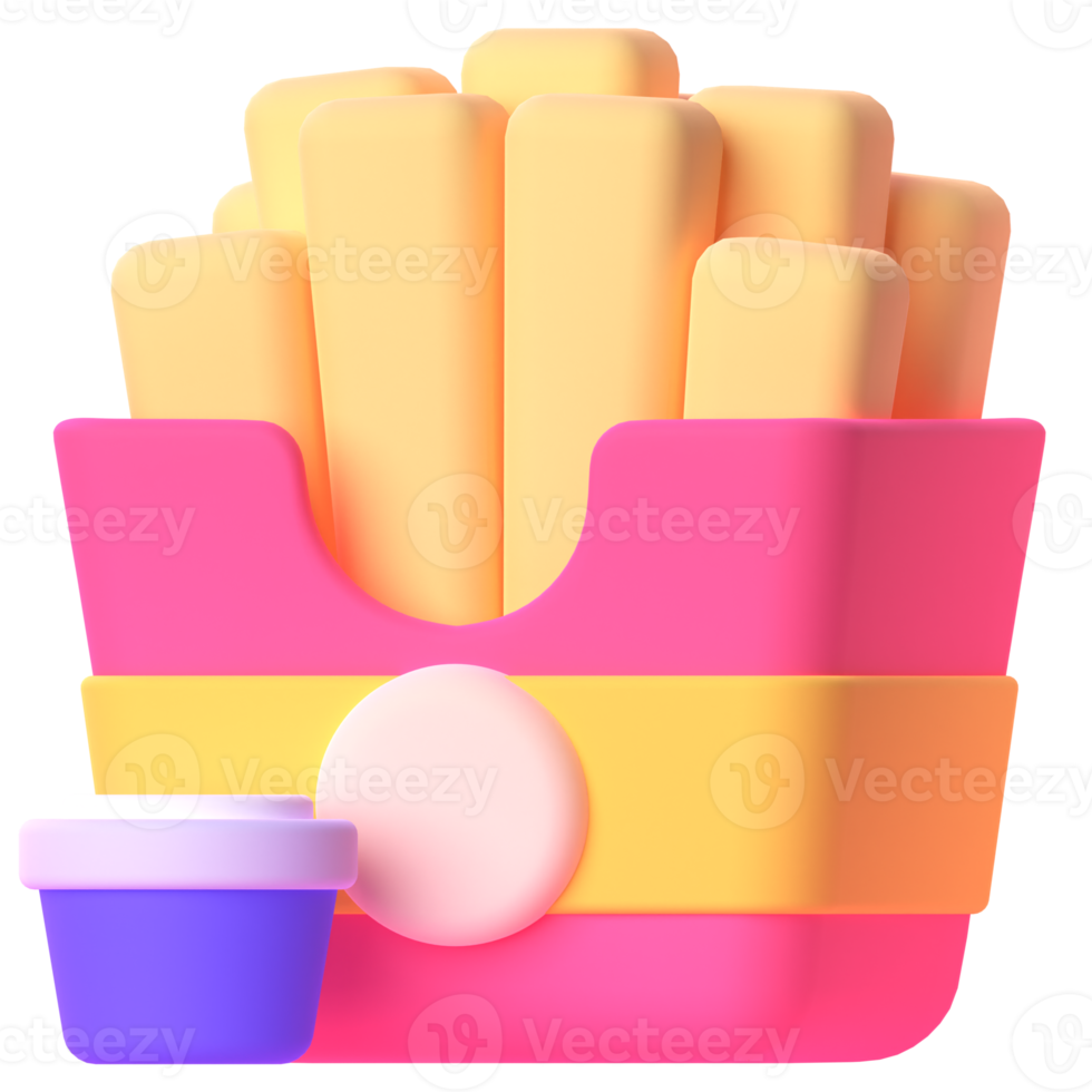 Potato Stick in 3d render for graphic asset web presentation or other png
