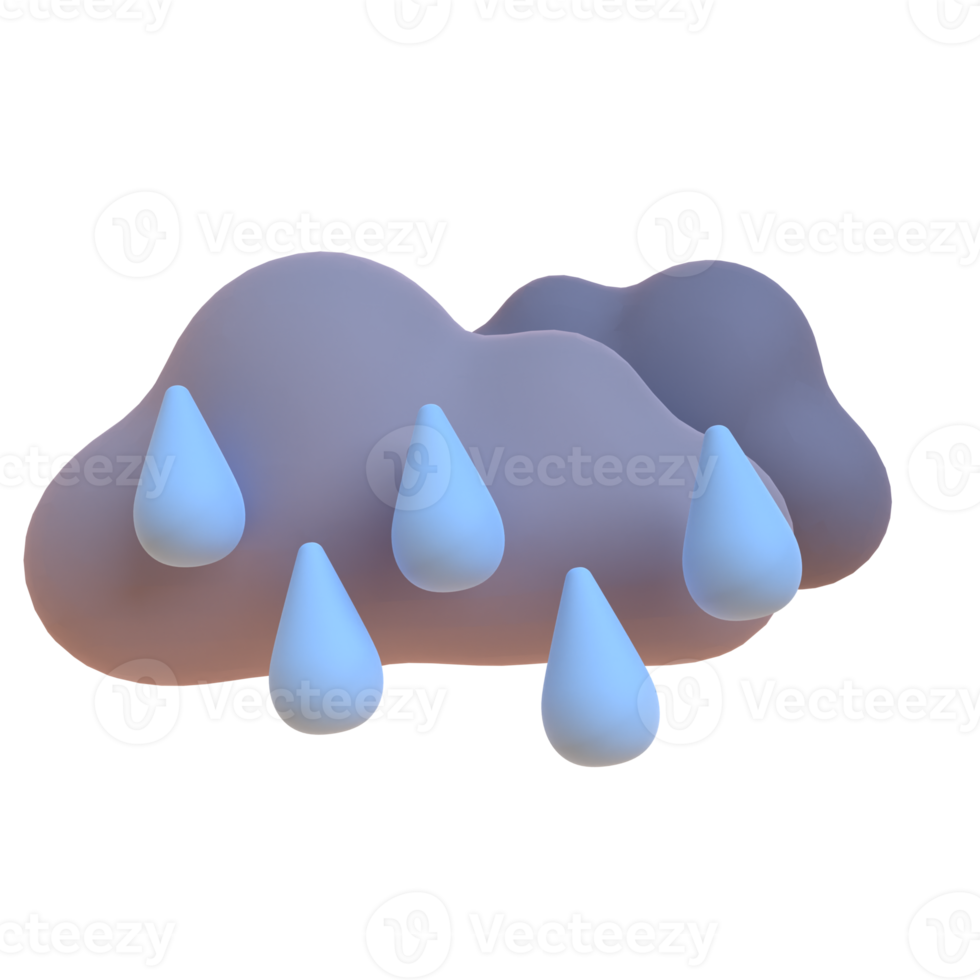 Rain in 3d render for graphic asset web presentation or other png