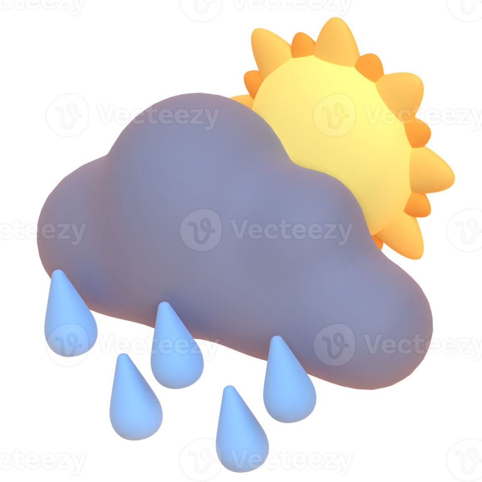 Rain in 3d render for graphic asset web presentation or other png