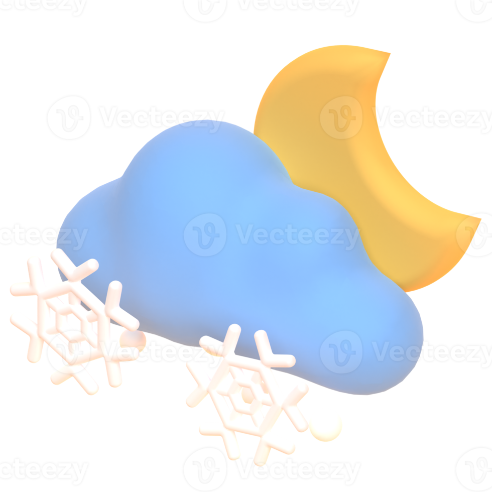 Snow in 3d render for graphic asset web presentation or other png