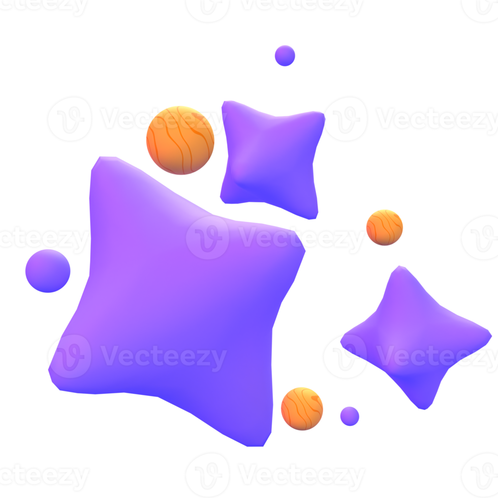 sterren in 3d geven voor grafisch Bedrijfsmiddel web presentatie of andere png