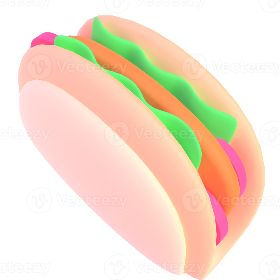 Taco in 3d render for graphic asset web presentation or other png