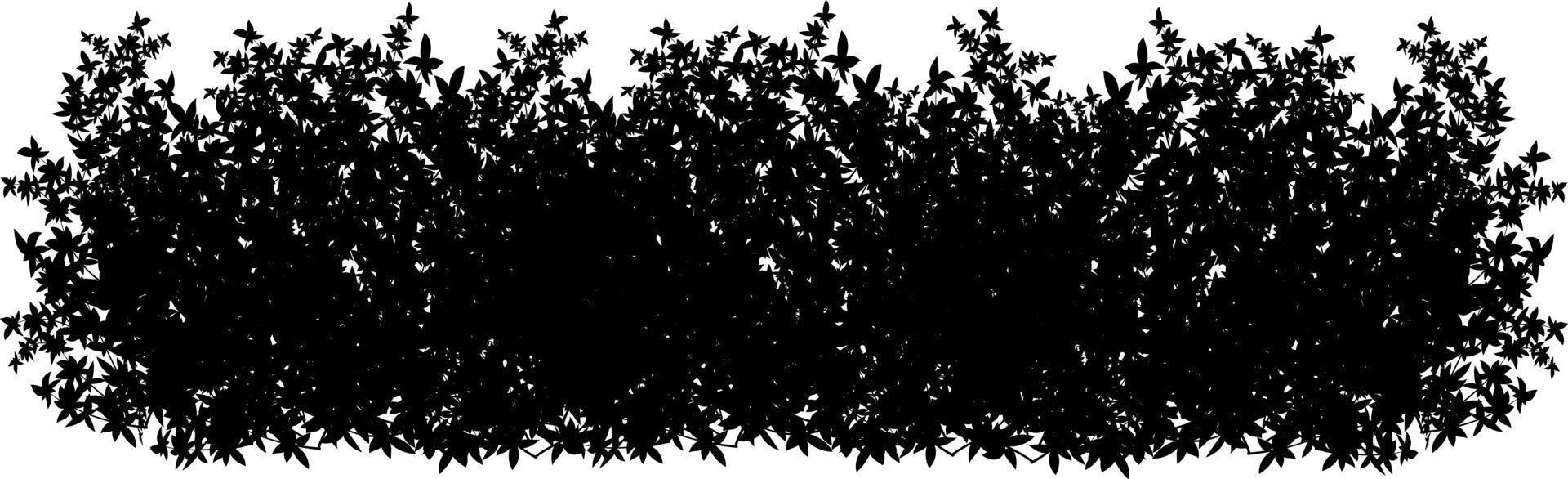 conjunto de plantas negras ornamentales en forma de seto. arbusto de jardín realista, arbusto de temporada, boj, follaje de arbusto de corona de árbol. vector