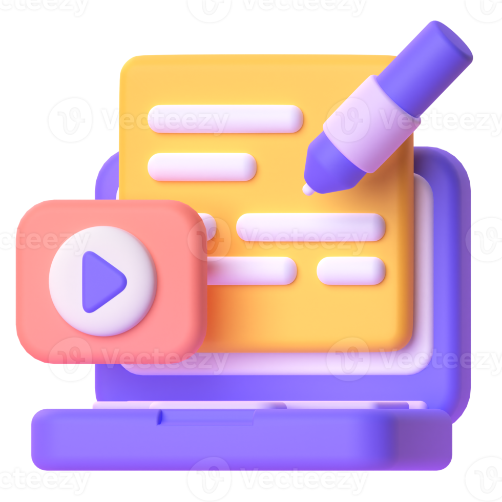 Blog  in 3d render for graphic asset web presentation or other png