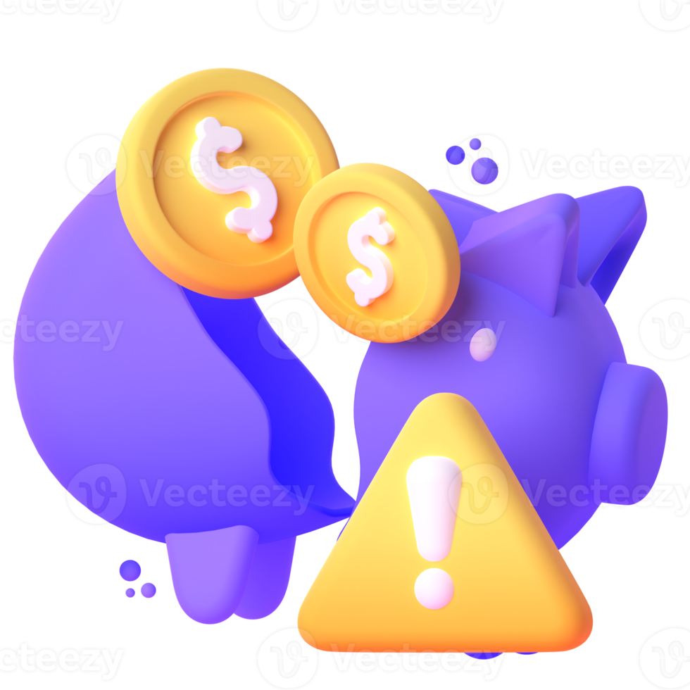 Crisis Economy  in 3d render for graphic asset web presentation or other png