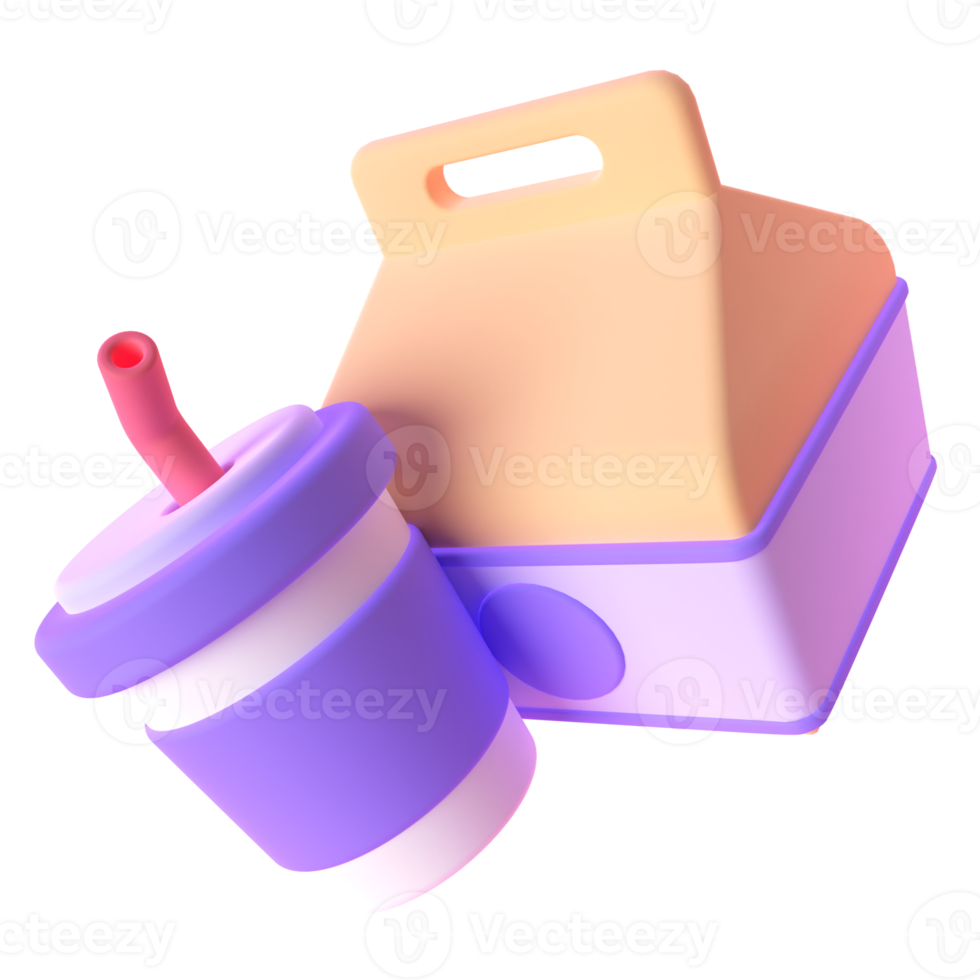 Paketbox in 3D-Rendering für Webpräsentationen mit grafischen Assets oder andere png