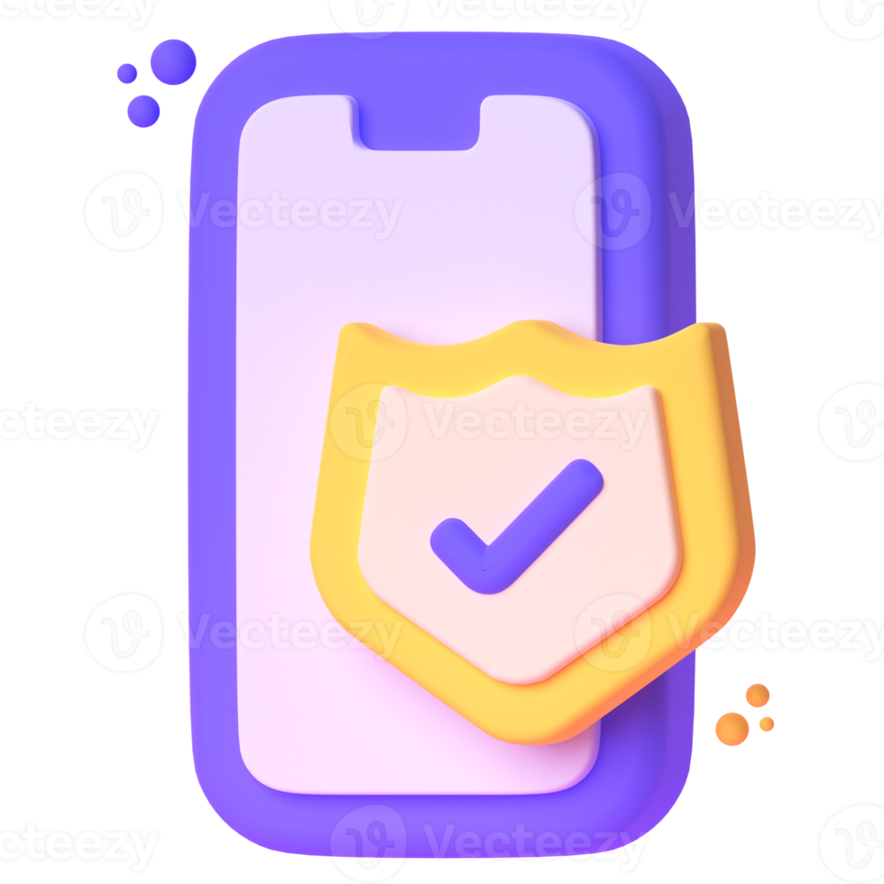 Protected Phone in 3d render for graphic asset web presentation or other png