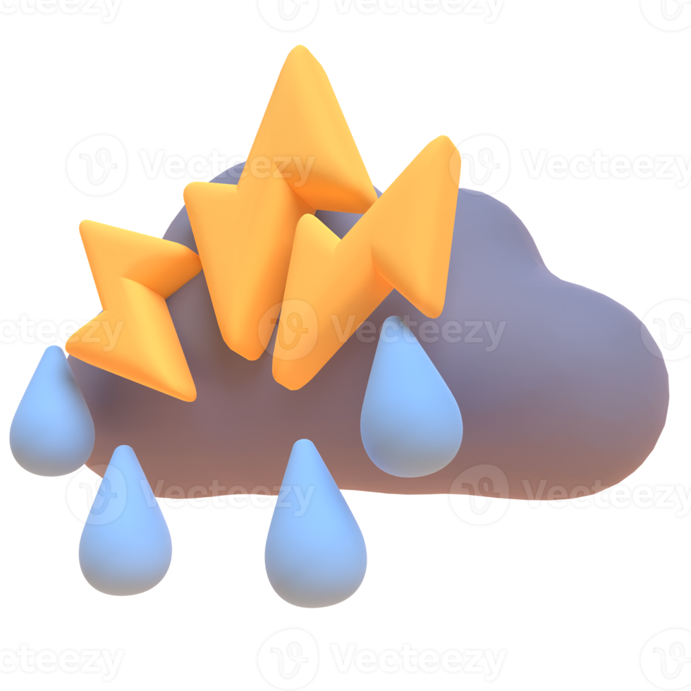 Rain in 3d render for graphic asset web presentation or other png
