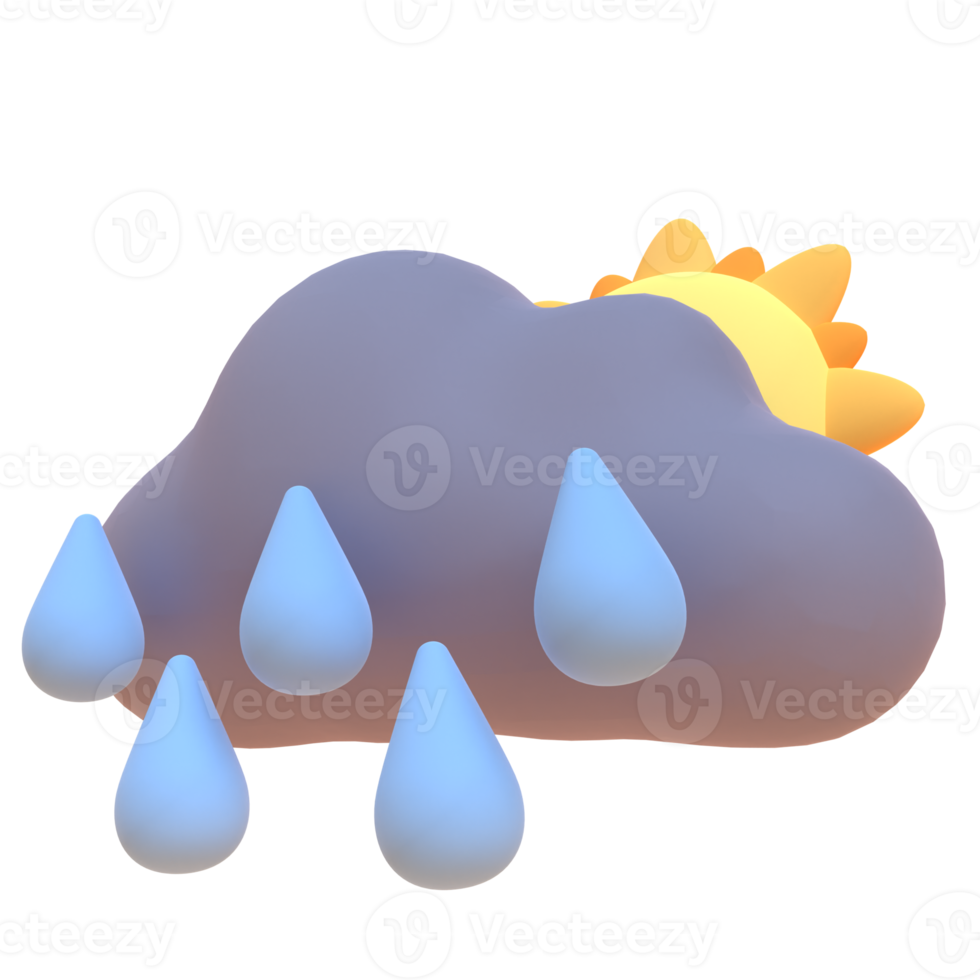 Rain in 3d render for graphic asset web presentation or other png