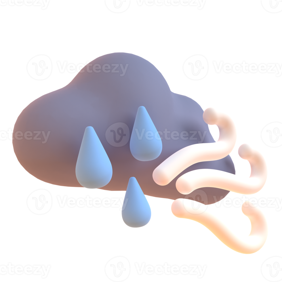 pluie en rendu 3d pour la présentation web d'actifs graphiques ou autre png