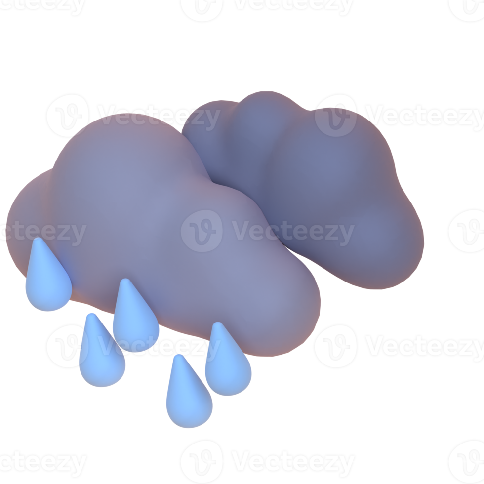 Rain in 3d render for graphic asset web presentation or other png