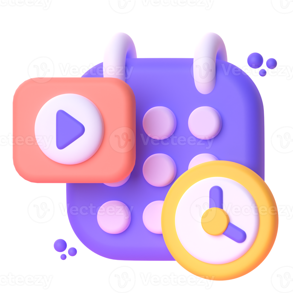 Scedule  in 3d render for graphic asset web presentation or other png