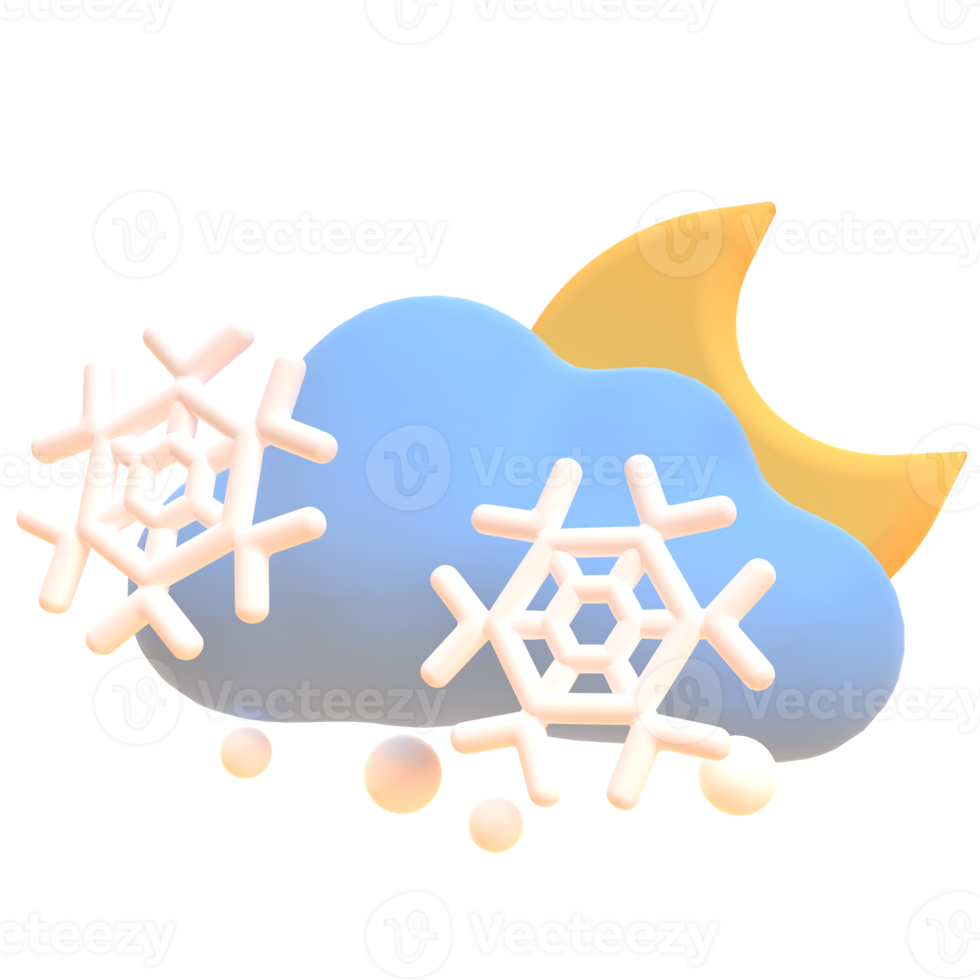 Snow in 3d render for graphic asset web presentation or other png