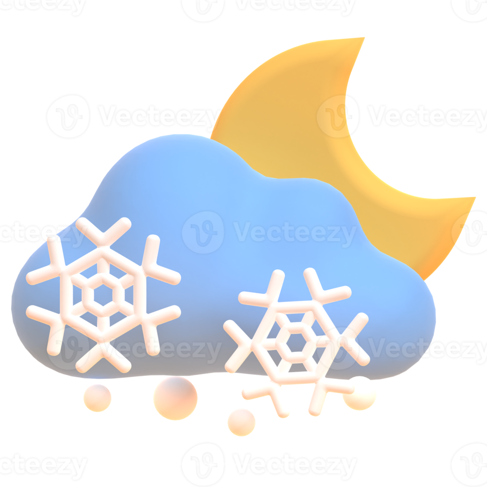 Snow in 3d render for graphic asset web presentation or other png