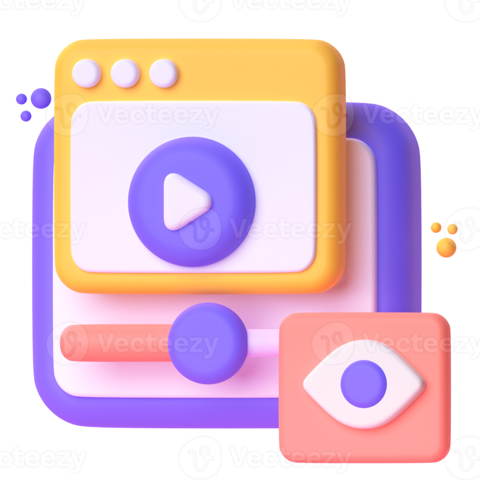 Views  in 3d render for graphic asset web presentation or other png