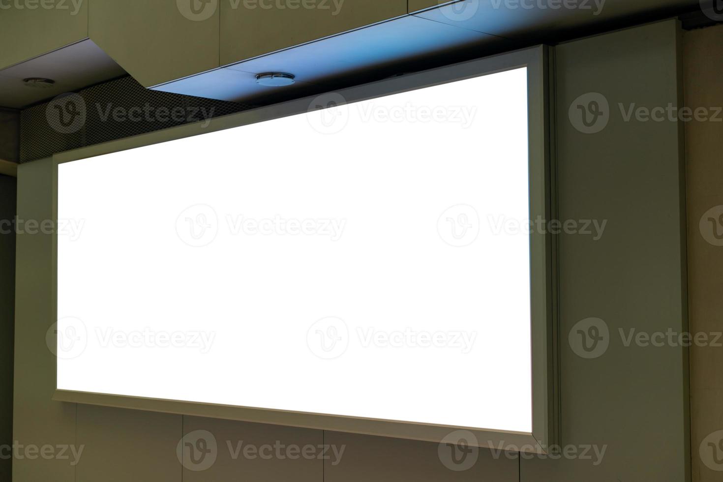 White screen blank mock up of street poster billboard on Airport. photo