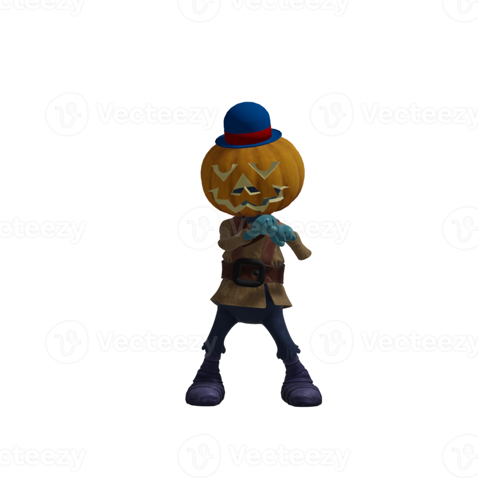 Pumpkin monster pose Halloween png