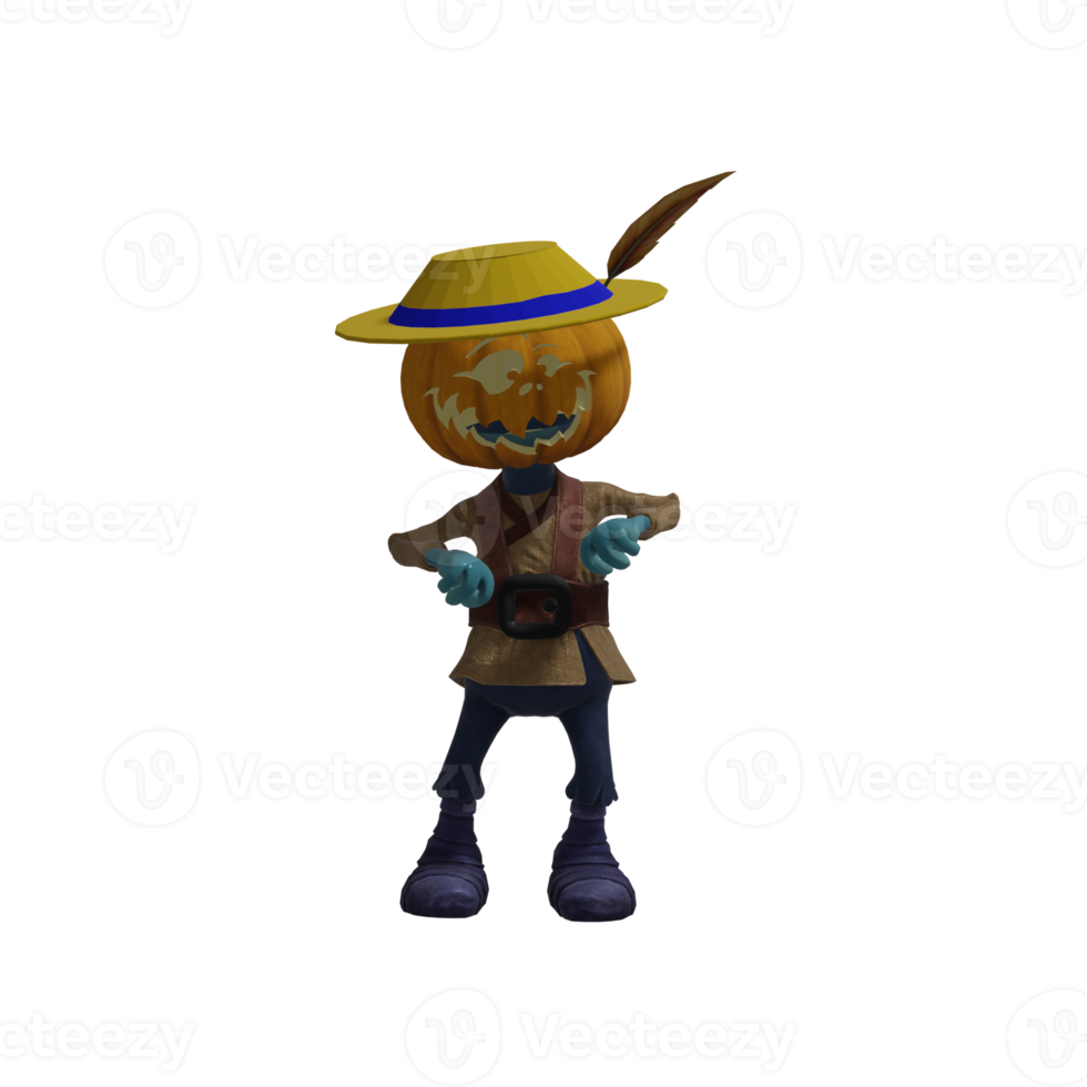 Pumpkin monster pose Halloween png