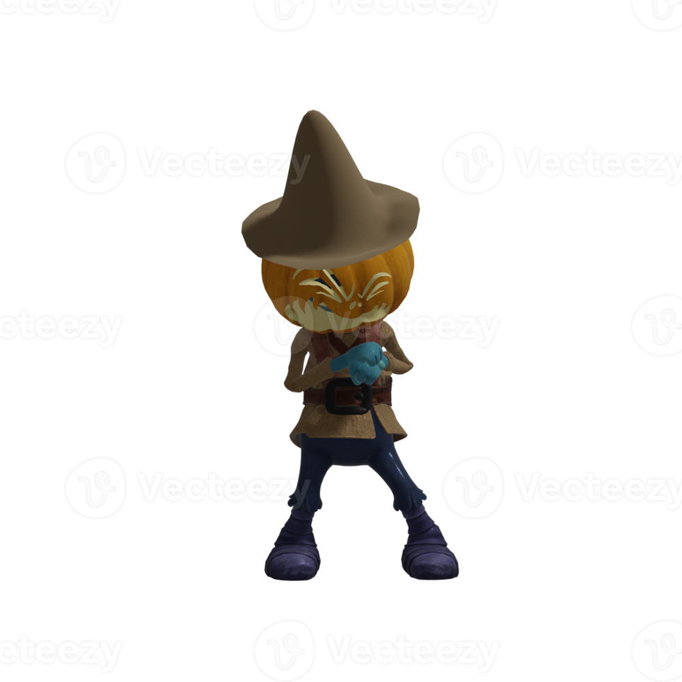 Pumpkin monster pose Halloween png