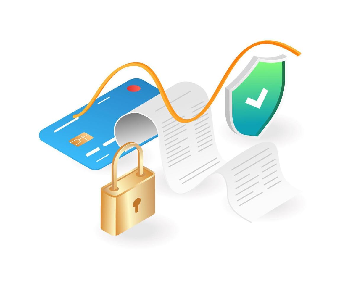 Paper payment details sheet with atm vector