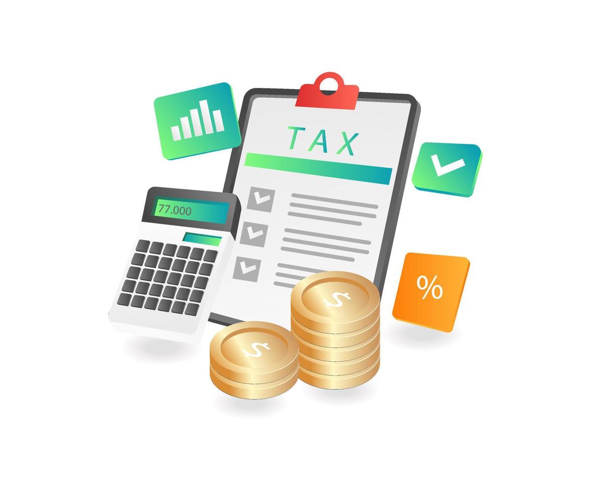 Monthly tax and financial reports vector