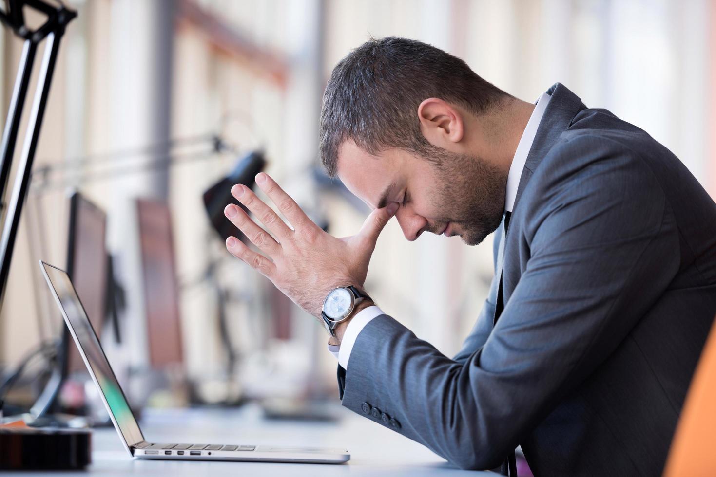 frustrated young business man photo