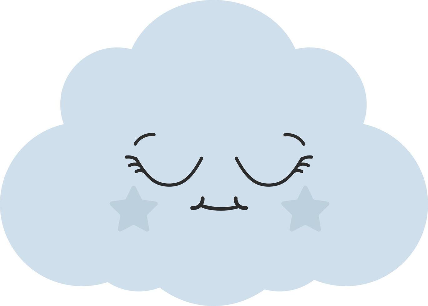 ilustración vectorial de una linda nube durmiente, sello o icono ilustración vectorial vector