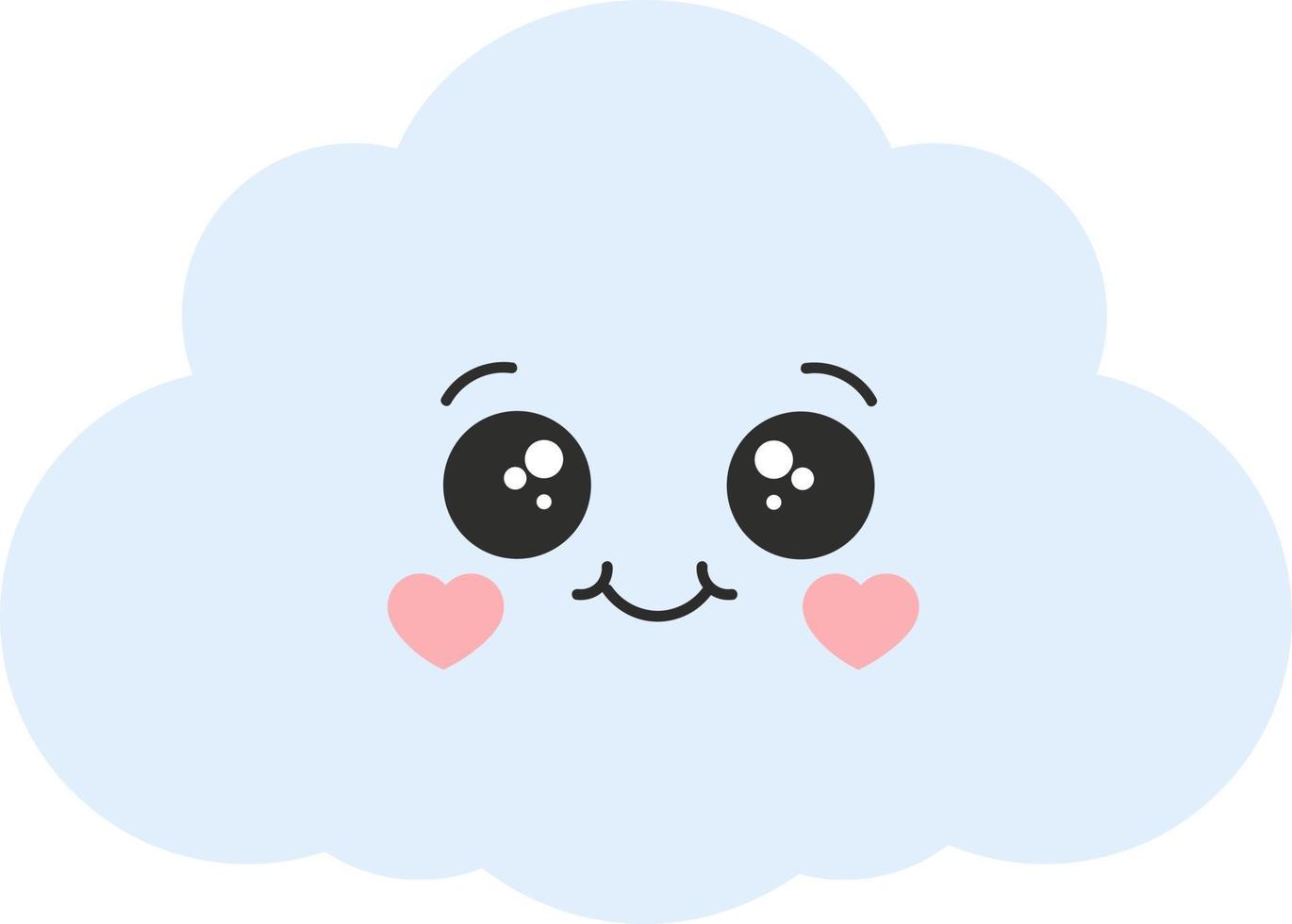 linda nube feliz, sello o icono de ilustración vectorial vector