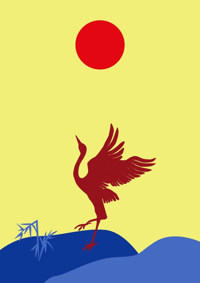 Poster Japanese Cranes vector