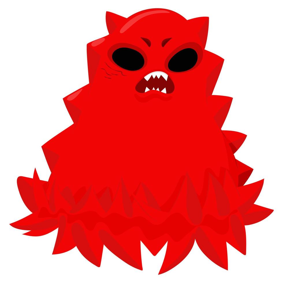 vector de monstruo de dibujos animados rojo. simple animal mitológico de dibujos animados.