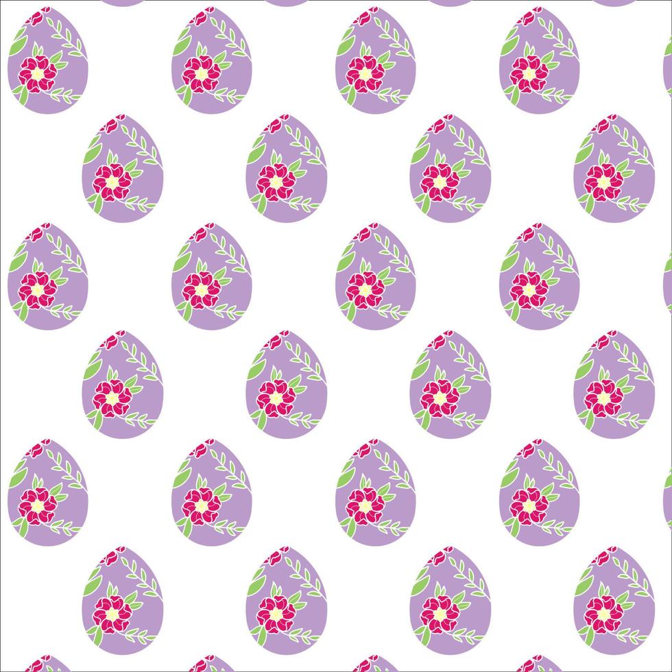 patrón de belleza de huevo de pascua floral vectorial sin costuras vector