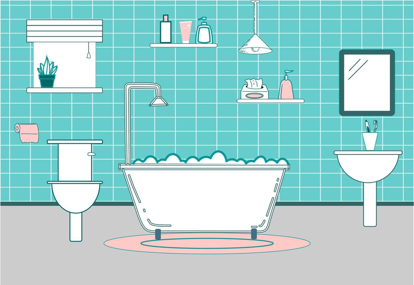diseño moderno baño interior vector