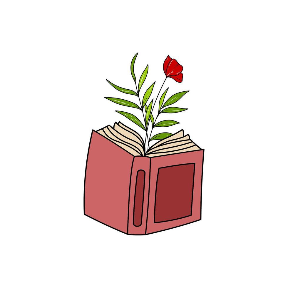 ilustraciones florales y libros de vectores de colores