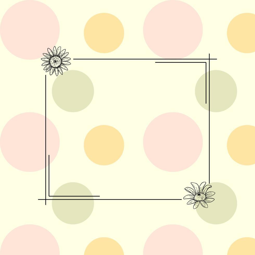 Decoration Frame Border with Flower Pattern Background vector