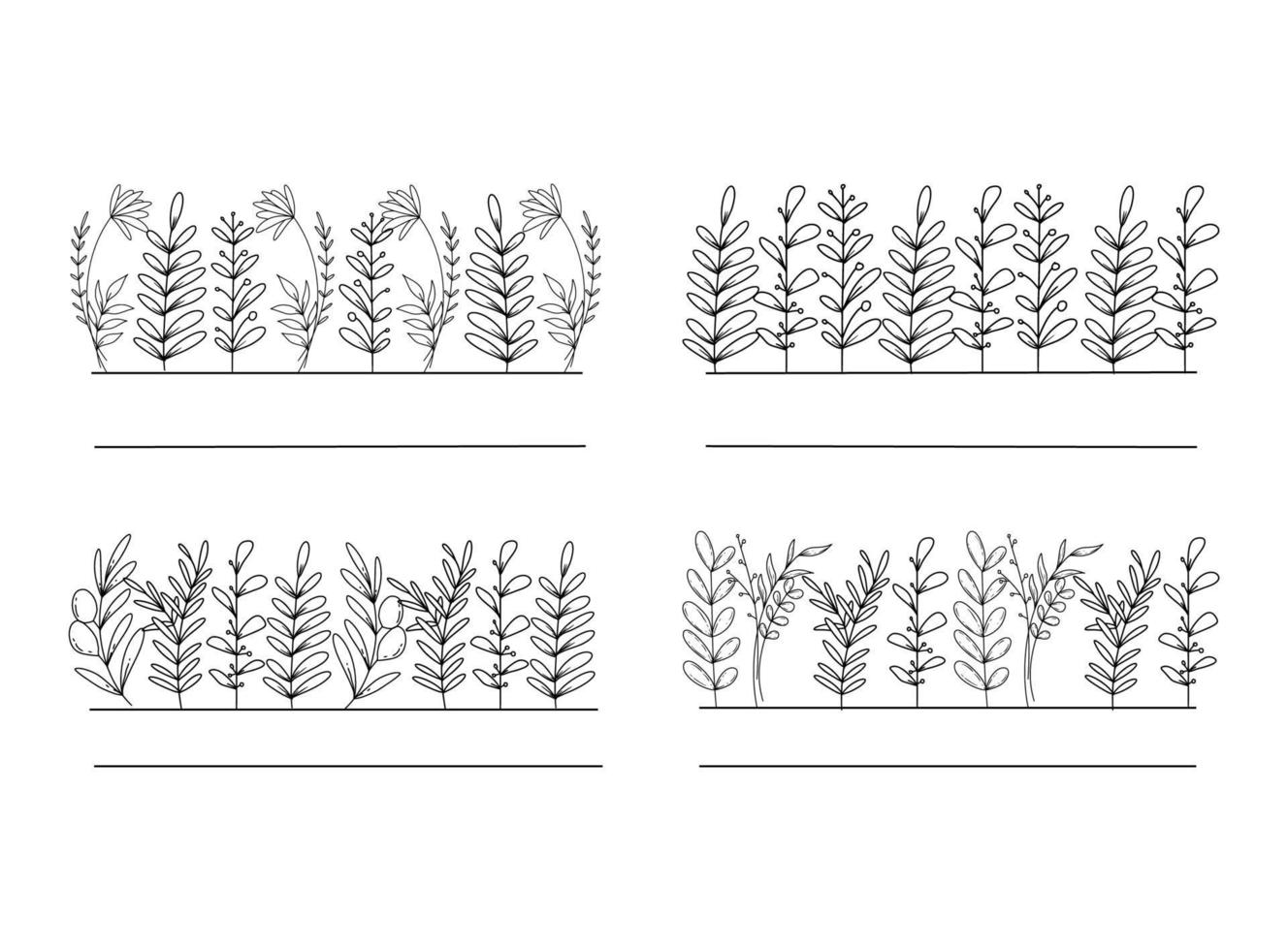 Collection of Split Monogram Floral Frame Illustrations vector