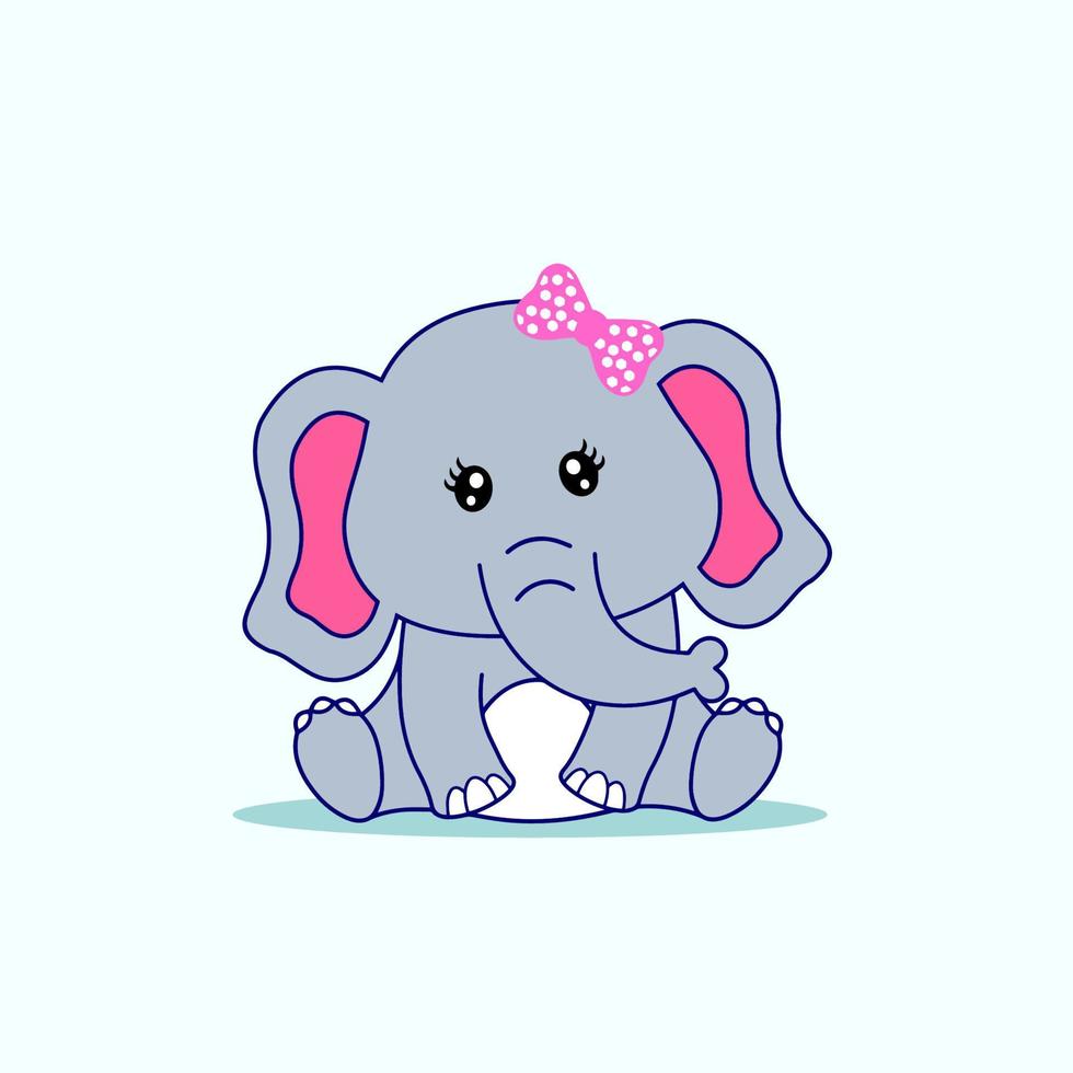 elefante lindo con vector de pajaritas