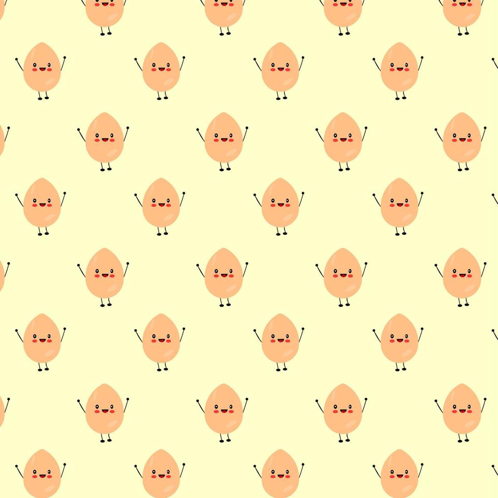 Happy Egg Funny Cartoon Pattern Vector