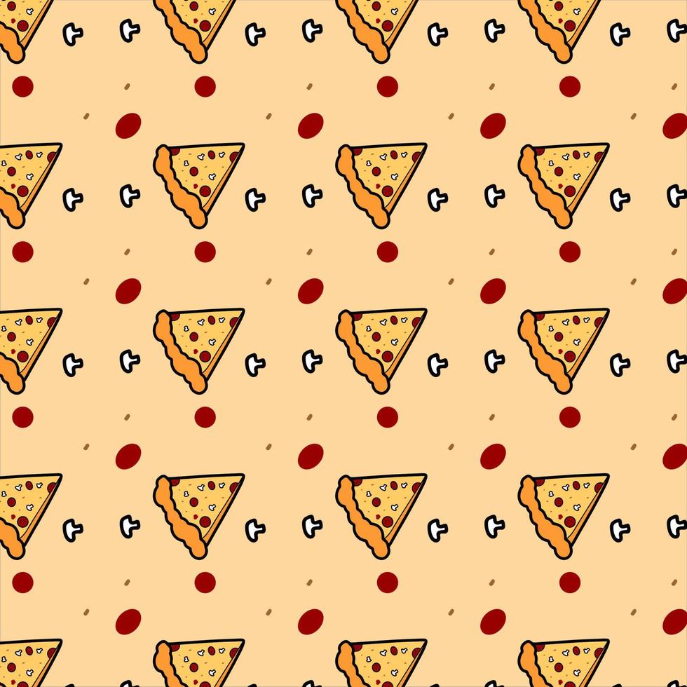 Vector Pizza Junk Food Colored Pattern Decorative