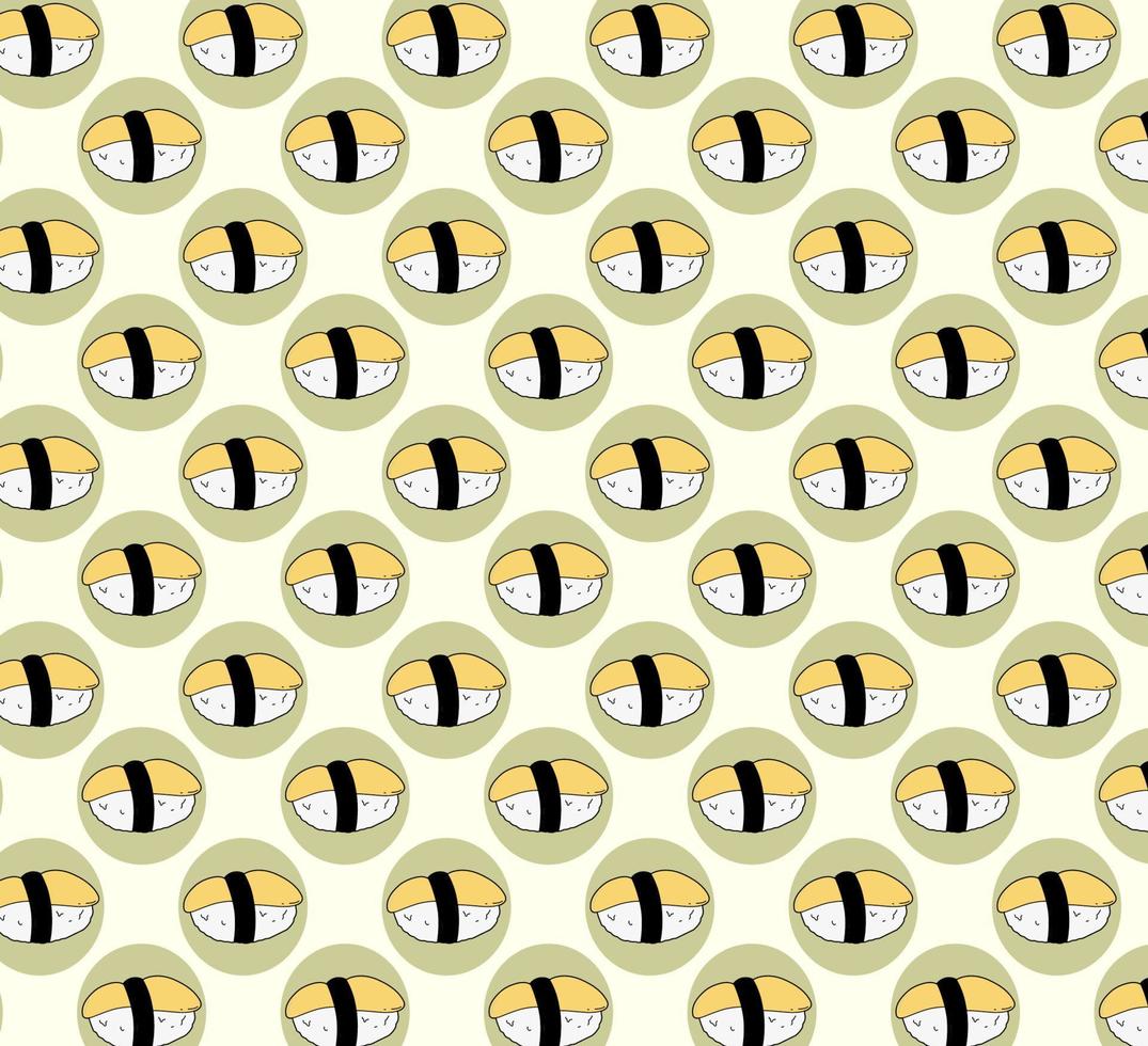 Sushi Iconic Style Seamless Pattern Vector
