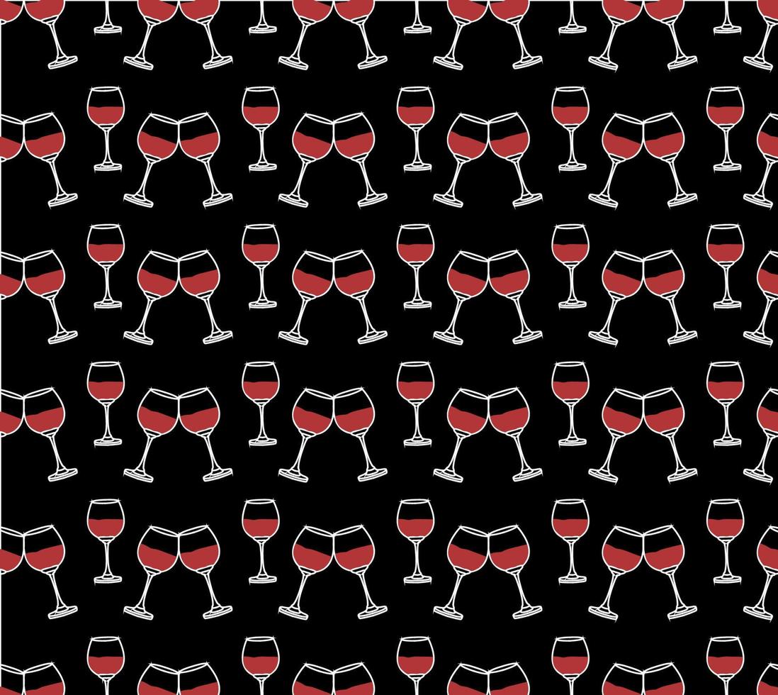 Champagne Glass Seamless Pattern Vector