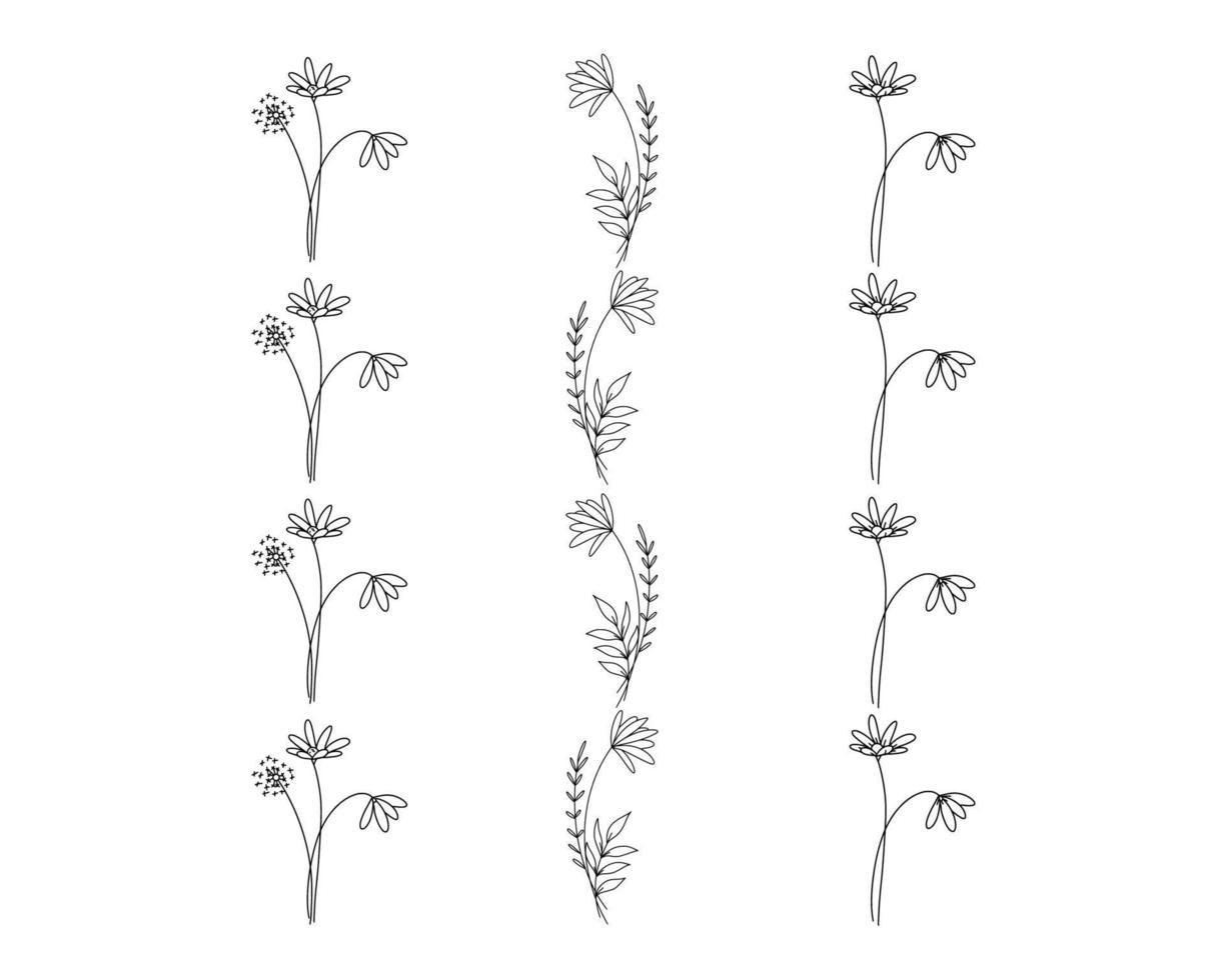 Vector Floral Border Frame Illustrations Pattern