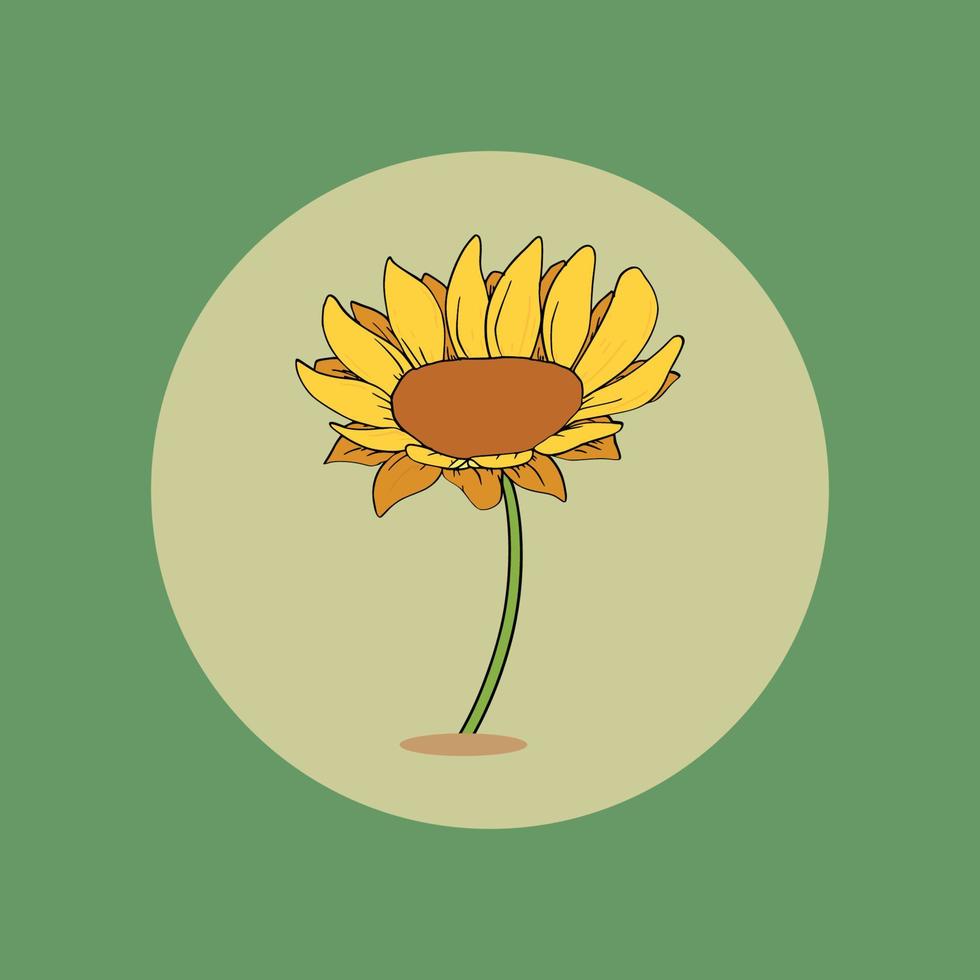 icono girasol flor vector