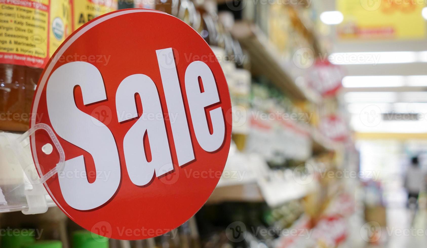 Sign of sale, sale banner grocery shopping promotional sale advertisement. photo