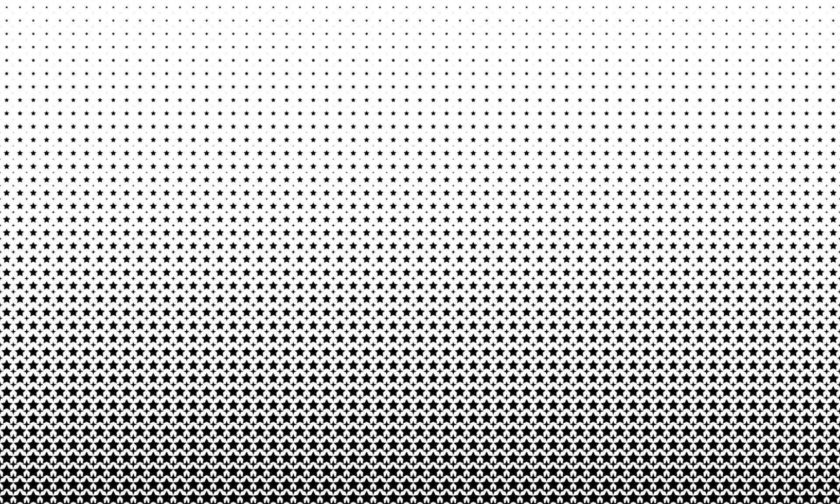 Stars repeat patterns from big stars to small stars. White and Black background. vector